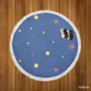Hand Drawn Little Stars Round Beach Towel