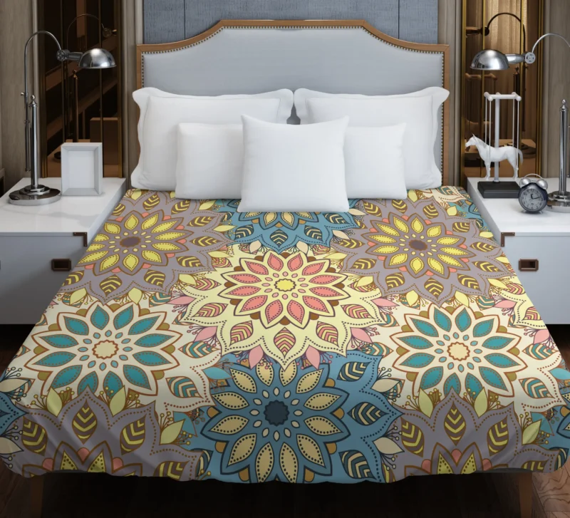 Hand Drawn Mandala Seamless Pattern Duvet Cover