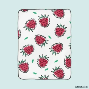 Hand Drawn Raspberry Fleece Blanket 1