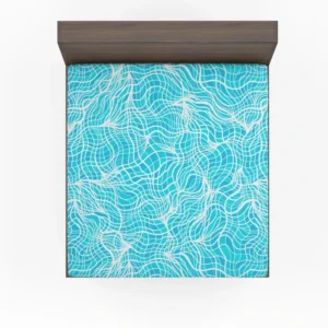 Hand Drawn Shiny Water With Ripples Fitted Sheet