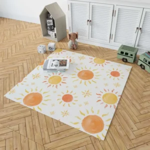 Hand Drawn Sun Design Rug 1