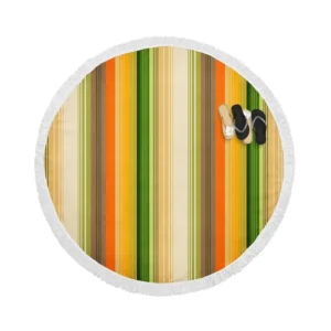 Hand Drawn Woodsy Stripes Round Beach Towel