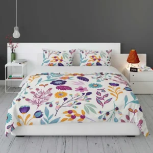 Hand Painted Exotic Floral Pattern Bedding Set 1