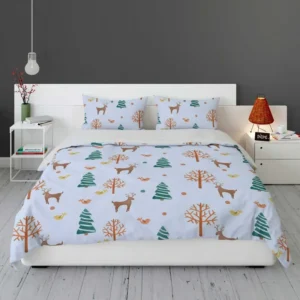 Hand Painted Reindeer Pattern Bedding Set 1