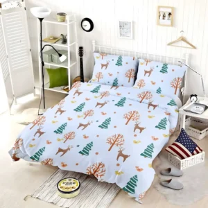 Hand Painted Reindeer Pattern Bedding Set