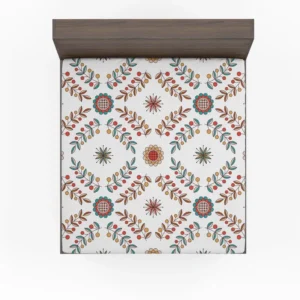 Hungarian Folk Floral Pattern Fitted Sheet