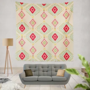 Ikat Ethno Abstract Design Wall Tapestry