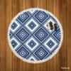 Indigo Geometric Ethnic Round Beach Towel