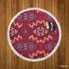 Intricate Ethnic Tribal Motif Round Beach Towel