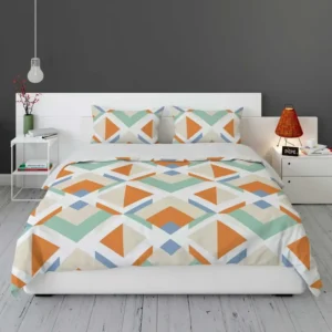 Inverted Color Flat Design Colorful Geometric Pattern Bedding Set 1
