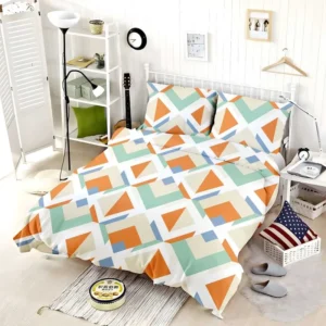 Inverted Color Flat Design Colorful Geometric Pattern Bedding Set