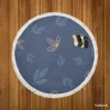Japanese Floral Minimalist Round Beach Towel