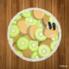 Kiwi Fruit Pattern Background Round Beach Towel