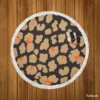 Leopard Skin Print Design Round Beach Towel