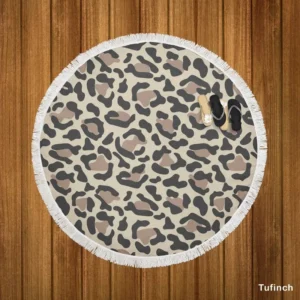 Leopard Skin Print Round Beach Towel