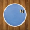 Light Steel Blue Color Round Beach Towel