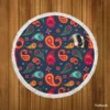Lovely Mini Paisley Pattern Round Beach Towel