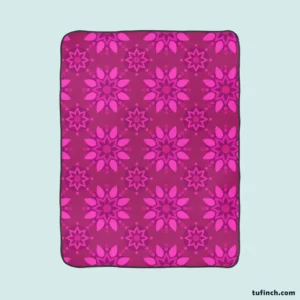 Magenta Floral Classic Batik Pattern Fleece Blanket 1