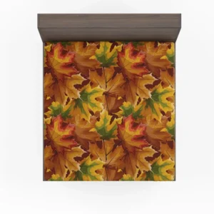 Maple Leaves Fall Pattern Fitted Sheet