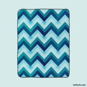 Marine Color Zigzag Pattern Fleece Blanket 1