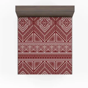 Maroon Aesthetic Songket Pattern Fitted Sheet