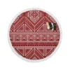 Maroon Aesthetic Songket Pattern Round Beach Towel