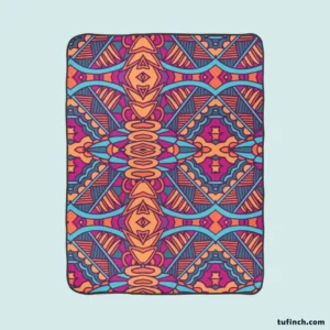 Mexican Psychedelic Tribal Design Fleece Blanket 1