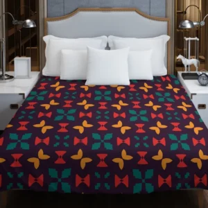 Mini Butterfly Style Aztec Tribal Design Duvet Cover