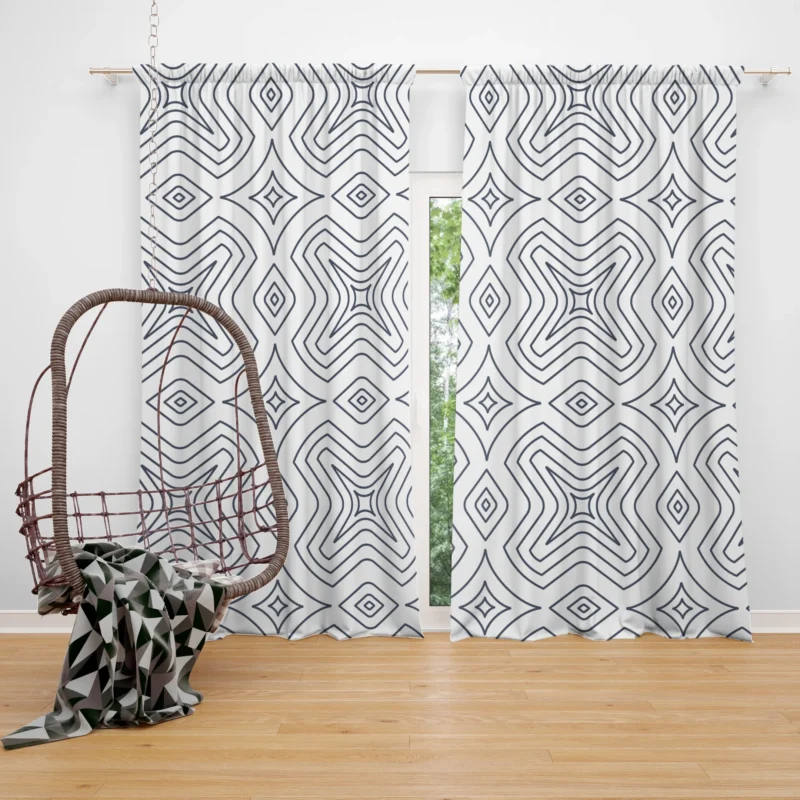 Minimal  Flat Lines Pattern Curtain