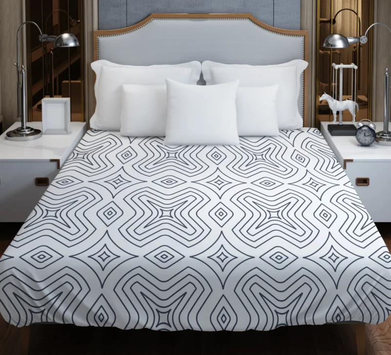 Minimal  Flat Lines Pattern Duvet Cover