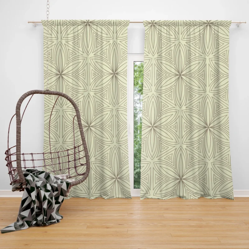 Minimal Linear Flat Abstract Lines Pattern Curtain