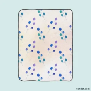 Minimal Polka Dot Design Floral Pattern Fleece Blanket 1