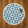 Minimalist Ethnic Design Round Beach Towel