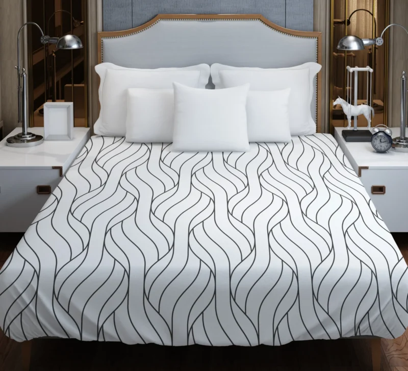 Minimalist Flat Lines Pattern Duvet Cover