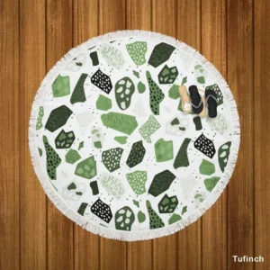Modern Terrazzo Pattern Round Beach Towel