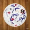 Monotone Red Floral Round Beach Towel