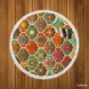 Moroccan Royal Prints Round Beach Towel