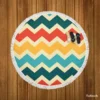 Multi Colored Zigzag Desing Round Beach Towel