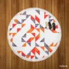Multicolor Geometric Triangle Round Beach Towel