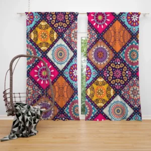 Multicolored Mandala Design Curtain