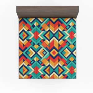 Multicolored Tribal Geometrics Fitted Sheet