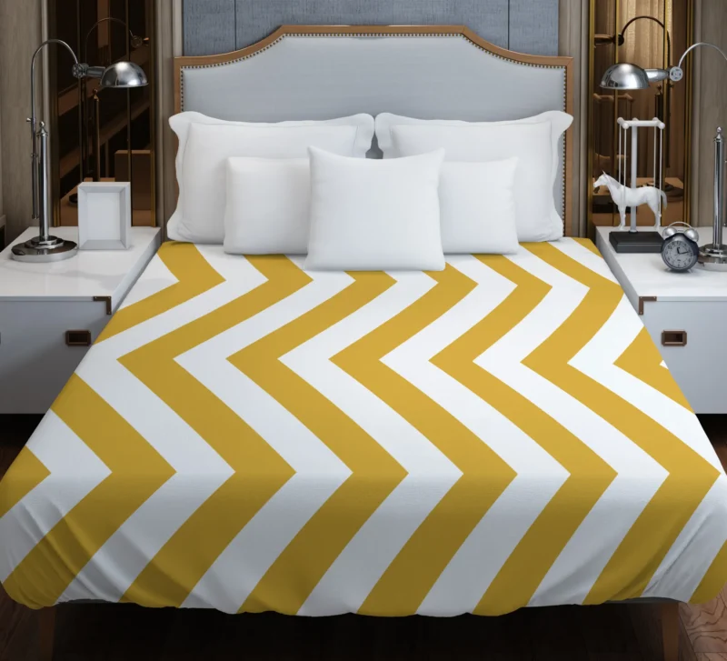 Mustard Yellow Seamless Zigzag Pattern Duvet Cover