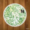 Nature Foliage Leaves Round Beach Towel