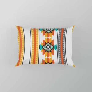 Navajo Geometric Orange Pattern Pillow Case