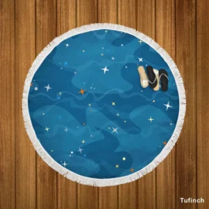 Night Sky With Little Stars Round Beach Towel