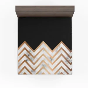 Nordic Marble Gold Zigzag Geometric Fitted Sheet