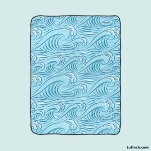 Ocean Curl Waves Fleece Blanket 1