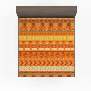 Orange African Tribal Pattern Fitted Sheet