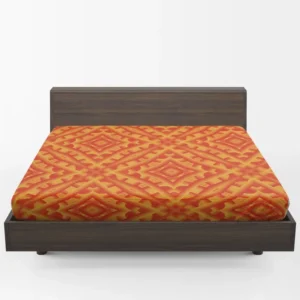 Orange Aztec Color Pattern Fitted Sheet 1