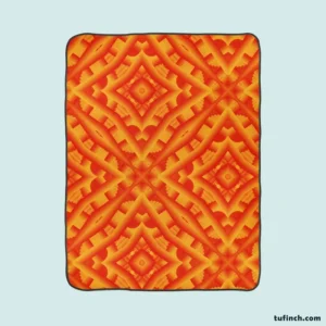Orange Aztec Color Pattern Fleece Blanket 1